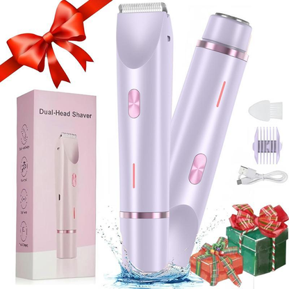 Ultimate 2-in-1 Electric Hair Removal Tool for Women - Dual-Head Trimmer & Shaver, Waterproof for Body & Facial Use, Perfect Mother’s Day Gift!